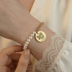 Bracelet Nacre Personnalisé PAWLIA — Portrait ou Empreinte