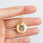 Collier Pièce Pierre de Naissance Personnalisé PAWLIA — Portrait ou Empreinte