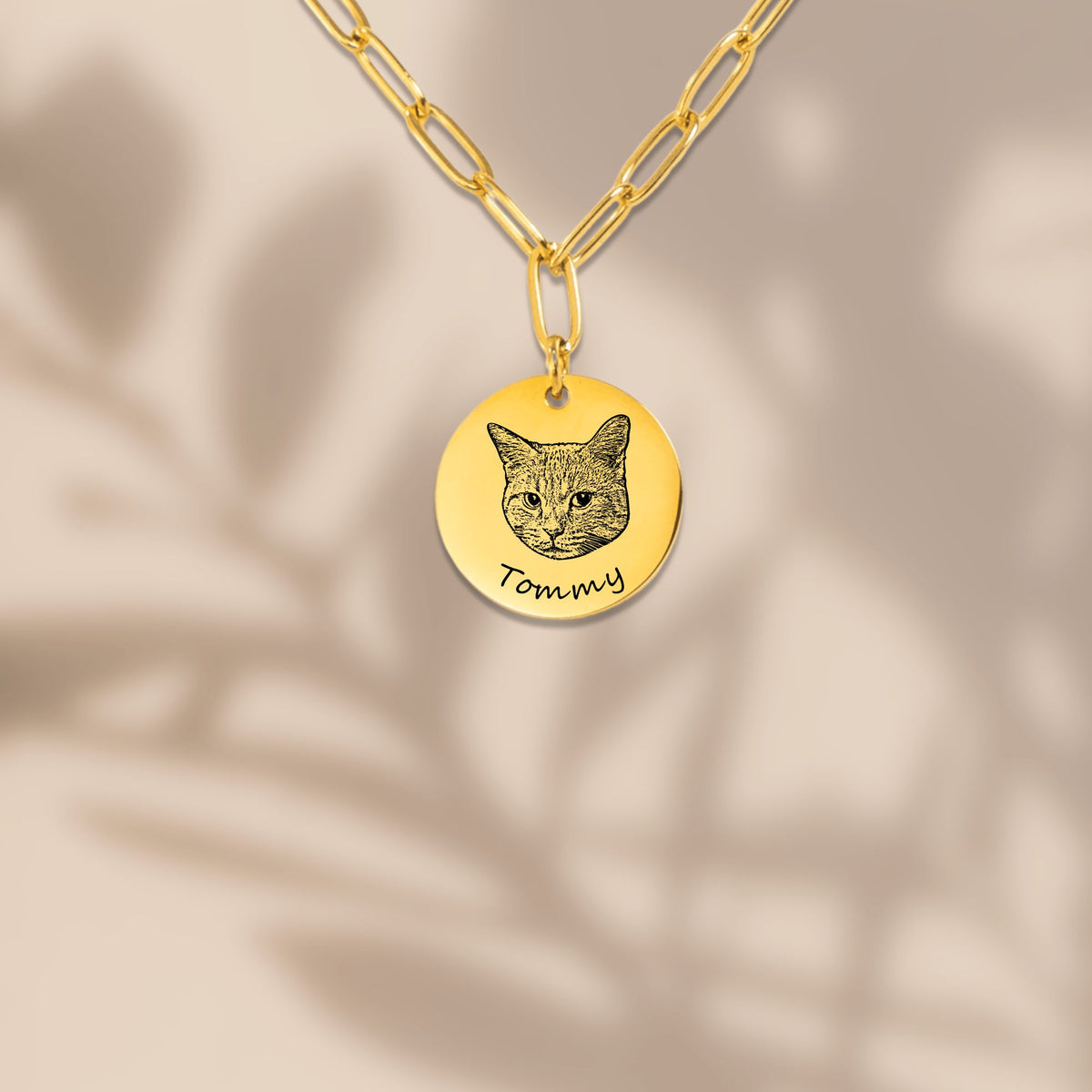 Collier Trombone et Pièce Personnalisé PAWLIA — Portrait ou Empreinte