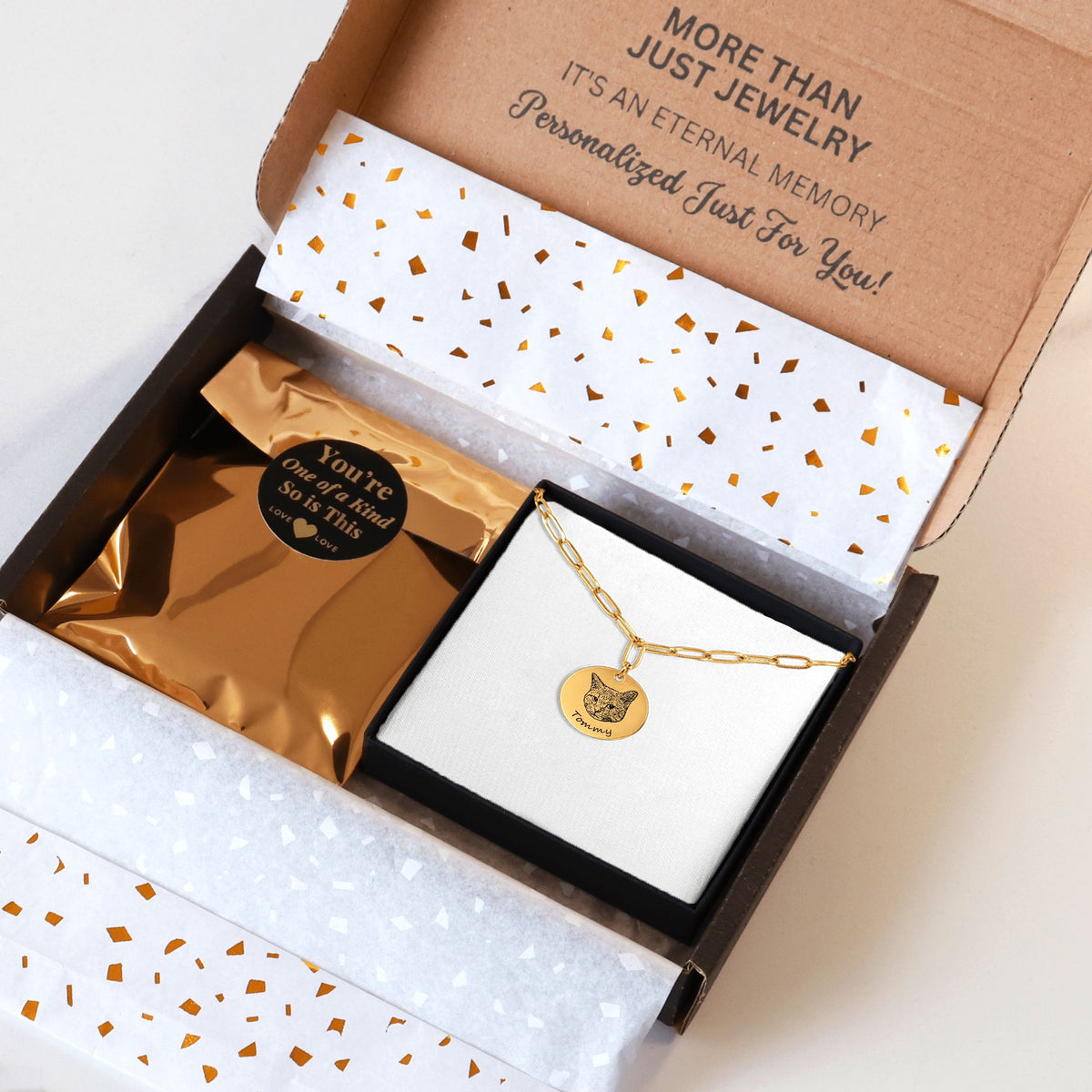 Collier Trombone et Pièce Personnalisé PAWLIA — Portrait ou Empreinte
