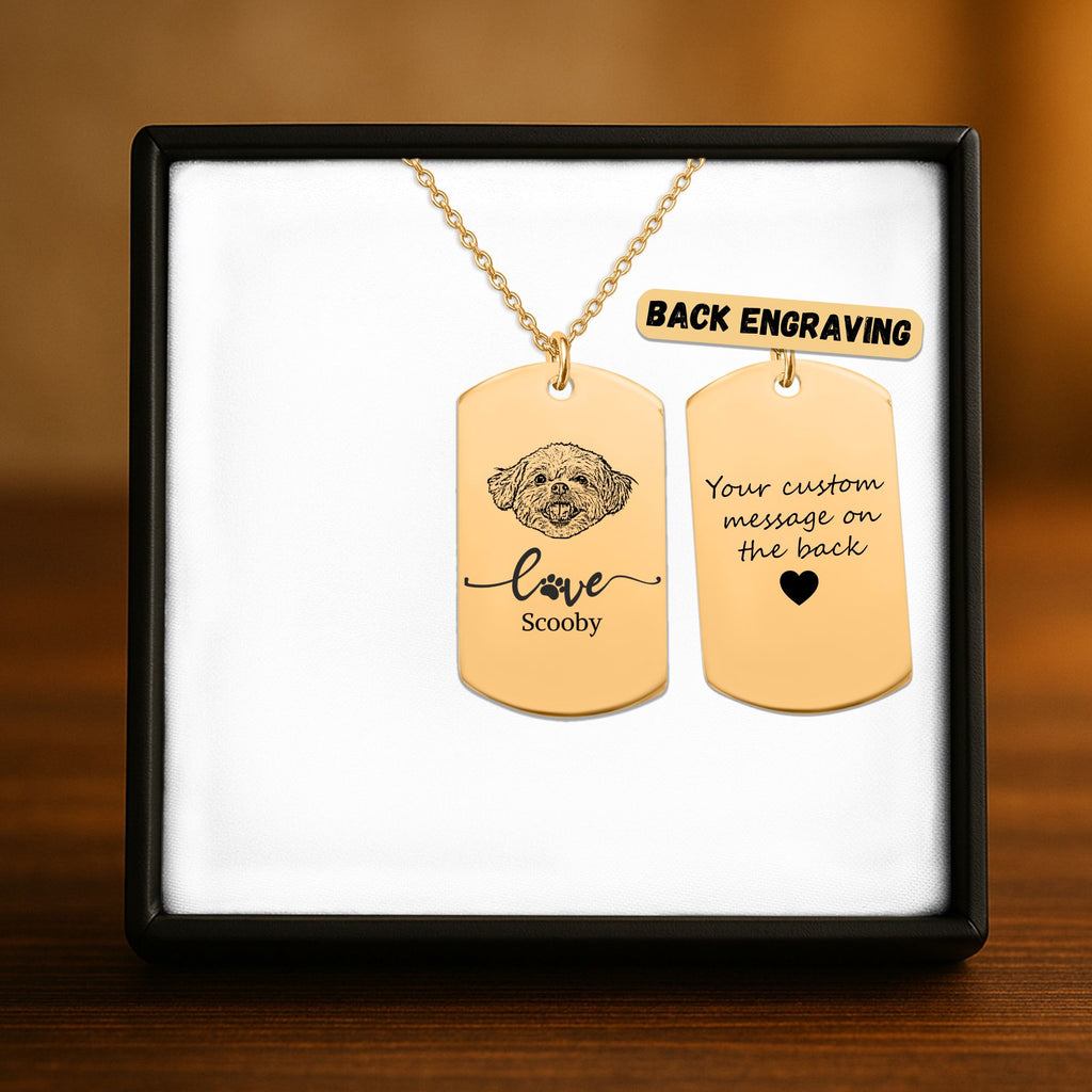 Collier Pendentif Personnalisé PAWLIA — Portrait ou Empreinte
