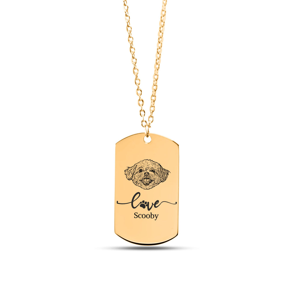 Collier Pendentif Personnalisé PAWLIA — Portrait ou Empreinte