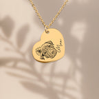 Collier Cœur Personnalisé PAWLIA — Portrait ou Empreinte