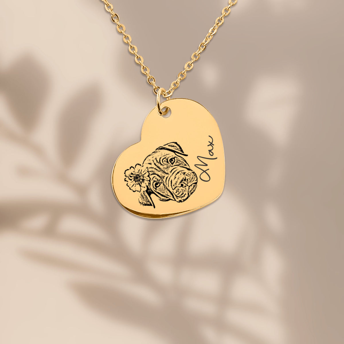 Collier Cœur Personnalisé PAWLIA — Portrait ou Empreinte