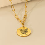 Collier Trombone et Pièce Personnalisé PAWLIA — Portrait ou Empreinte