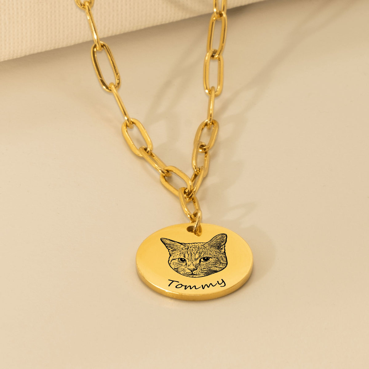Collier Trombone et Pièce Personnalisé PAWLIA — Portrait ou Empreinte