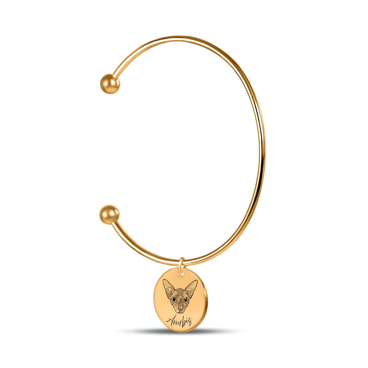 Bracelet Jonc Personnalisé PAWLIA — Portrait ou Empreinte